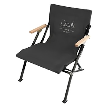 Outdoor Base 踏浪矮背椅 黑色 1680D加厚牛津布 鋁合金 柚木  1個