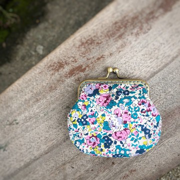 Liberty印花布。抽象小碎花零錢包