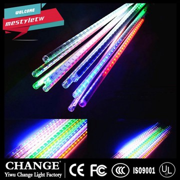 插電款流星雨30CM公分8支/组 LED流星雨燈彩燈管挂樹上婚慶聖誕節日燈戶外防水燈串 LED燈條流星雨燈條戶外燈管