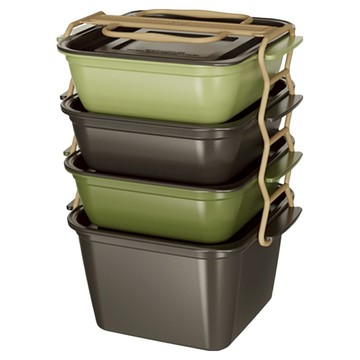 時尚戶外野餐手提餐盒4件組  1組  顏色隨機