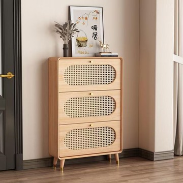 免運   超薄鞋柜藤編門口玄關入戶耐用立式翻斗儲物柜小戶型鞋柜