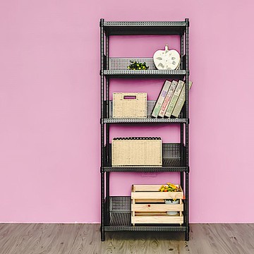 dayneeds 沖孔 60x45x150cm五層收納架_烤漆黑(含圍籬四組) 層架/置物架/儲藏架