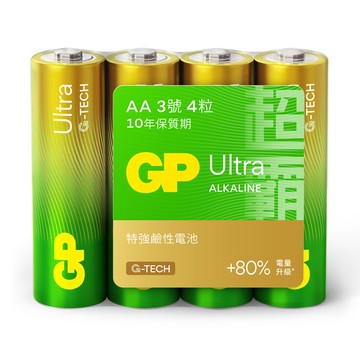 【超霸GP】3號AA特強ULTRA鹼性電池20粒裝(收縮包裝1.5V)