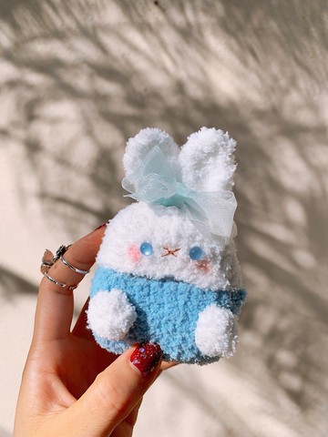 手工原創兔子耳機套鉤織禮物耳機套蘋果無線耳機AirPods Pro