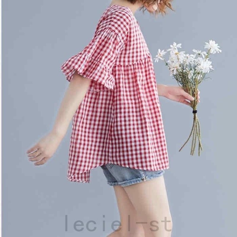 2021SS【BELPER】gingham blouse