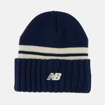 NEW BALANCE 毛帽 NB 深藍 米白 針織 帽子 LAH01053NNY