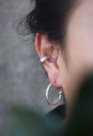 925銀 手工純銀扭結耳圈圓圈耳環