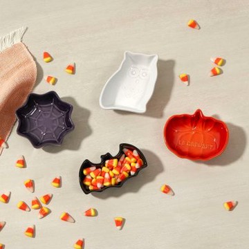 Le Creuset 萬聖節系列 迷你醬料碟組 前菜碟 4入 南瓜/蝙蝠/織網/貓頭鷹