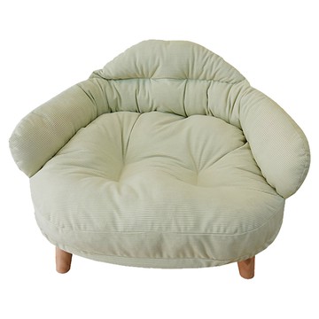 WOWWOW 寵物沙發椅 貓床狗床 保暖窩可拆設計 奶油綠  小號(M)  1個