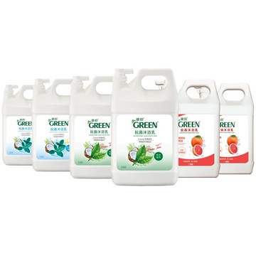 綠的GREEN 抗菌沐浴乳加侖桶 3800mlx2 (綠茶精萃/百里香精油/葡萄柚精油) 贈綠的百里香沐浴350ML