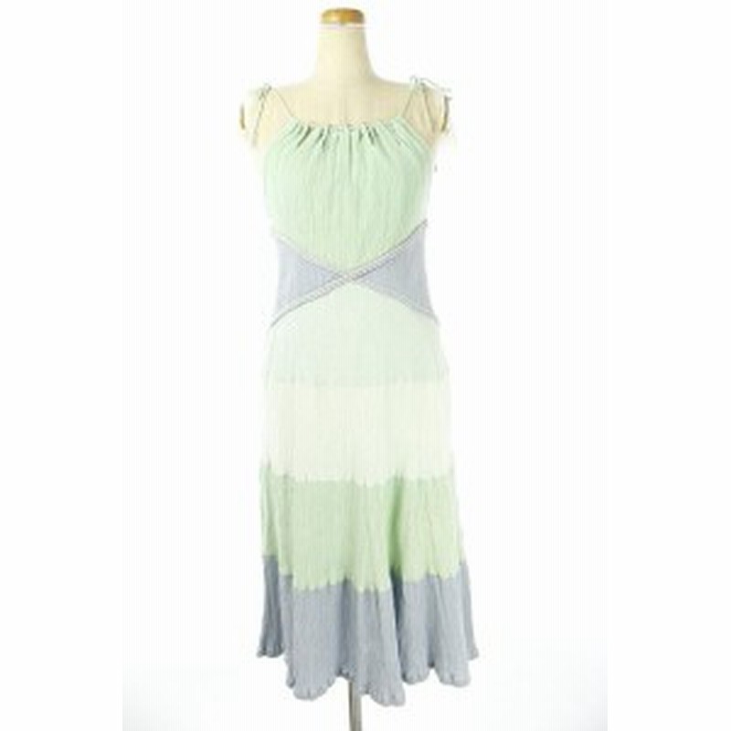 中古 ヴェルニカ Velnica ボーダー切替ワンピース キャミソール ロング 水色 ライトグリーン Hk Os レディース 通販 Lineポイント最大1 0 Get Lineショッピング