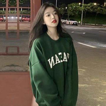 衛衣女2022年新款春秋設計感小眾美式薄款復古chic港風寬松上衣服