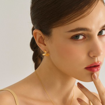 流線感 不規則925銀針造型耳環