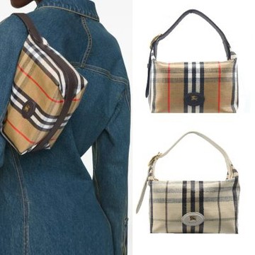 BURBERRY Highlands格紋鏈帶迷你馬鞍肩背包(任選)