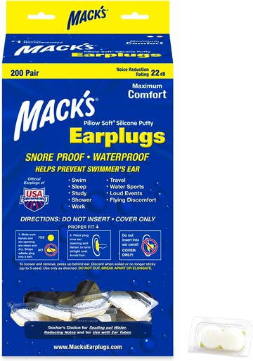 [5美國直購] Mack's 成人 白色 矽膠耳塞 黏土耳塞 200對【每對獨立包裝】macks Pillow Soft Silicone_TC4