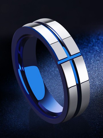 鎢金男士戒指ins潮男個性指環輕奢小眾鎢鋼嘻哈單身食指男戒簡約