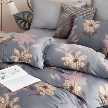 夢之語 40支天絲床包兩用被組  床包兩用被組  加大  澔藍花飛