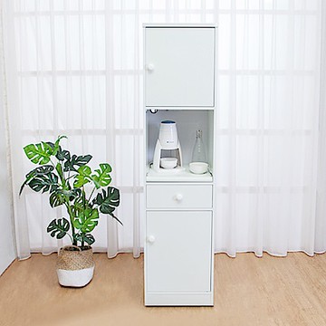 Birdie南亞塑鋼-1.5尺二門一抽一拉盤塑鋼電器櫃/收納餐櫃(白色)-44x41x180cm