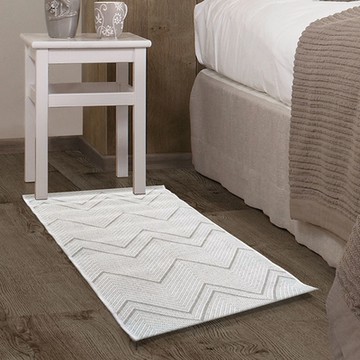 范登伯格 - 夏露 類亞麻進口踏墊 -山菱 (白 - 60 x 110cm)