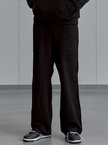 Signature Reverse Heavy Wide Pants _ Black