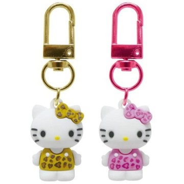 【震撼精品百貨】Hello Kitty_凱蒂貓~日本Sanrio三麗鷗 KITTYPVC造型公仔吊飾2入組-豹紋*62032