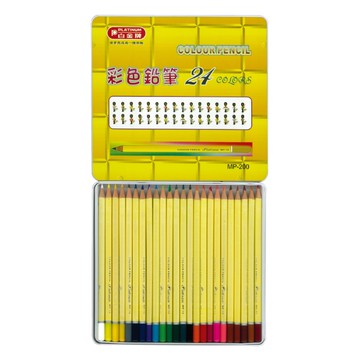PLATINUM 白金 MP-240 塗頭色筆/色鉛筆/彩色鉛筆 24色 油性 鐵盒