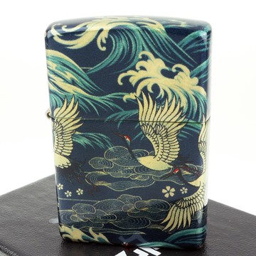 Zippo 美系~ASIAN BIRD-東方仙鶴波浪圖案-540融合工法打火機