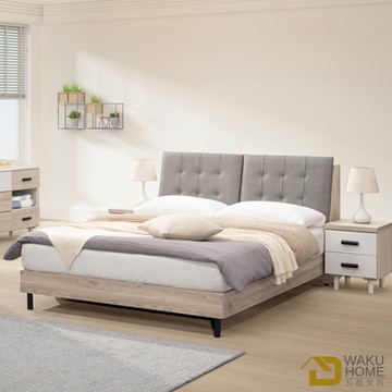 WAKUHOME 瓦酷家具Bonnie清新簡約貓抓皮床箱型6尺雙人床組(床頭箱+床底)-寬182*深188*高99cm