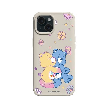 iPhone 15 SolidX 貝殼灰 - Care Bears - 抱一個