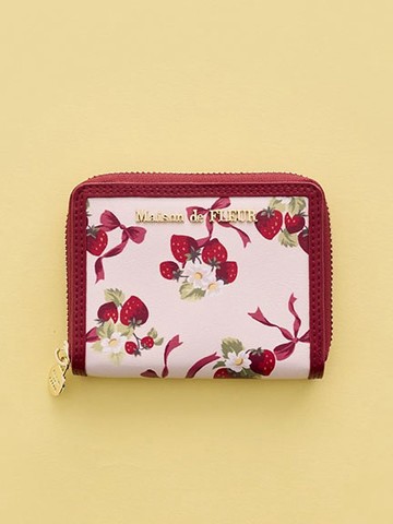 甜美緞帶草莓圖案卡夾零錢包(08001330200) - Maison de FLEUR