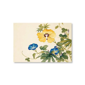 【 明信片 】沈振麟・十二月花神 秋葵牽牛花