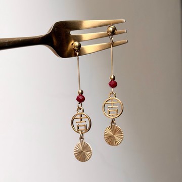 老林雜貨 | 吉祥葫蘆黃銅耳環 (針式 / 夾式)