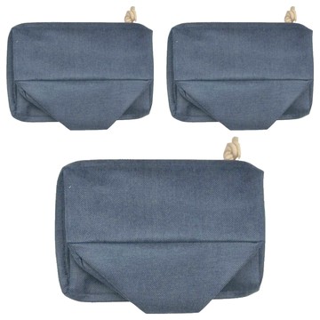 棉麻收納籃 結實提手設計 大容量儲物空間 健康無異味  小  深海藍  3個