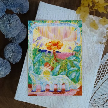 原創插畫明信片 啟程【乘著勇氣的心之旅】