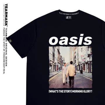 oasis綠洲樂隊周邊t恤夏季男女同款復古英國搖滾海報寬松短袖衣服