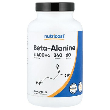 Nutricost, β-丙氨酸，3400 毫克，240 粒膠囊（每粒膠囊 850 毫克）