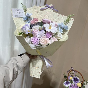 臺灣出貨🎊仿生永生花小衆設計高級感肥皂花束成品多巴胺送閨蜜生日禮物大減價🎁