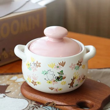 萬土燒 嚕嚕米MOOMIN 正版授權 燉煮陶鍋/湯鍋-粉色花語款 - 3000ML
