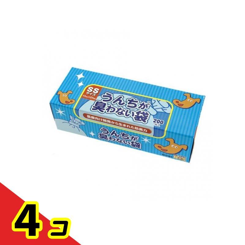 うんちが臭わない袋 BOS(ボス) イヌ用 SSサイズ 200枚入 (箱型) 4個