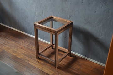 0310mito 木製復古玻璃邊桌 咖啡桌 矮桌