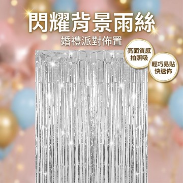 【台灣現貨】 雨絲門簾 雨絲簾 背景雨絲 亮面 背景流蘇 生日派對 背景佈置 拍攝道具 婚禮 求婚 派對佈置 背
