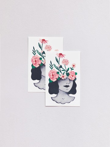 Flower Head Pairs tattoo sticker
