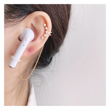 airpods防丟掛鏈吊墜創意鑲鉆耳環蘋果無線藍牙耳機通用防丟繩女