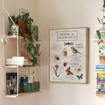 復古植物圖鑑 -水彩感手繪插圖掛畫/植物裝飾畫//客廳佈置/邊櫃擺