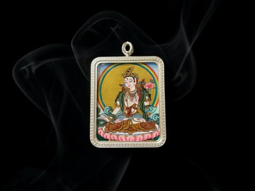白度母高卡唐卡吊墜