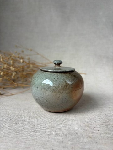 志野柴燒小茶罐-D