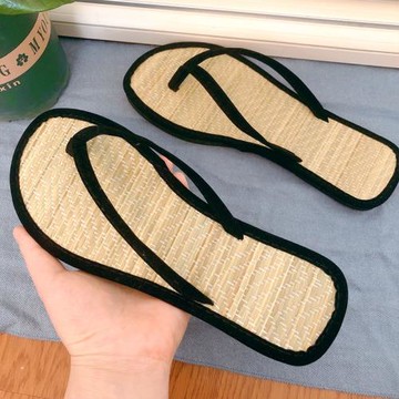 【涼席拖鞋】家居竹拖鞋男女竹編織藤草人字拖防臭腳日式外貿LA16