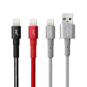 PQI Ultimate Toughness USB to Lightning 180cm編織充電線 - 紅色