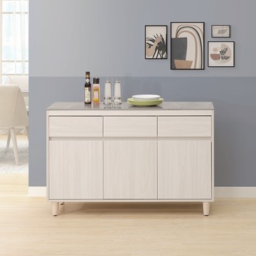 直人木業-DA極簡風白榆木122公分亮面灰精密陶板櫥櫃