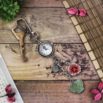 蓮花溫碗牡丹掛錶包飾